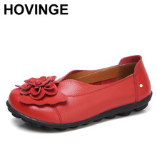 HOVINGE 2018 New Butterfly Genuine Leather Women Shoes Vintage Handmade Loafers Women Flats Ballet Casual Shoes Woman Plus Size 2024 - buy cheap