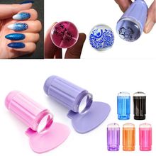 1Pc Clear Jelly Nail Art Stamper with Scraper,2.8cm Silicone Nail Stamping Head with Big Scraper for DIY Nail Art Stamping NS06# 2024 - buy cheap