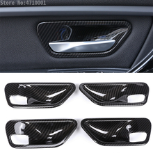 4pcs Carbon Fiber ABS Interior Door Handle Bowl Cover Trim For BMW 3 4 Series f30 f32 f35 316i 318i 320li 2013-2018 2024 - buy cheap