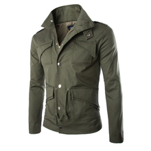 Casual Men's Jacket Spring Multi Pocket Army Military Jackets Men Coats Male Autumn Overcoat cotton Cargo jacket Drawstring 2024 - buy cheap