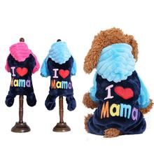 Cute Puppy Dog Clothes I Love Mama Pet Small Dog Jumpsuit Winter Warm Fleece Overalls Coat for Pug Miniature Pinscher Papillon 2024 - buy cheap