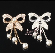 4pcs per lot Min.$15 (Mixed Order) 8.4cm*4.9cm Cell Phone Case DIY Charms Alloy pearl Tassels Bowknot Decoration 2024 - buy cheap