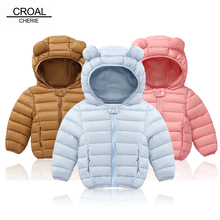 Куртка CROAL ручной работы для маленьких мальчиков и девочек, парки, зимняя куртка для девочек и мальчиков, пальто, детская теплая верхняя одежда с капюшоном, детская одежда, 2019 2024 - купить недорого