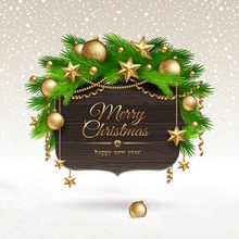 Merry Christmas Photography Backdrops Gold Ball Pine Branch Happy New Year Background for Studio fotografie 150m*200cm 2024 - buy cheap