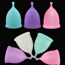 Coletor menstrual, copo menstrual de silicone reutilizável, copo de silicone dobrável para higiene feminina 2024 - compre barato