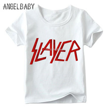 Children Speed Metal Slayer Print T shirt Kids Summer Tops Girls and Boys Soft White T-shirt ,HKP516 2024 - buy cheap