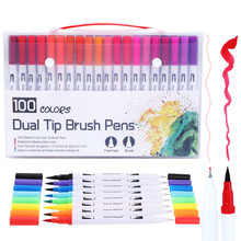 12/36/60/72/100Colors FineLiner Drawing Art Marker Pens Dual Tip Watercolor Painting Brush Pen School Art Supplies 2024 - buy cheap