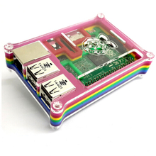 Raspberry Pi 3 Model B Colorful Case Rainbow Cover Transparent  Shell Acrylic Enclosure Box Compatible GPIO TF card Interface 2024 - buy cheap