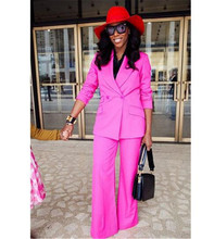 Elegant Fuchsia Formal Business Women's PantSuits Fashion Ladies Pantsuit Costumes Womens Suits Blazer with Pants Custom Made 2024 - buy cheap