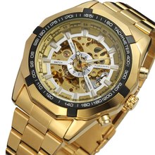 Forsining Top Brand Silver Stainless Steel Waterproof Men Skeleton Watch luxury Gold Transparent Mechanical Male Wrist Watches 2024 - buy cheap