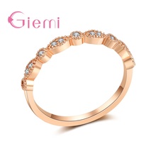 Top Quality Rose Gold Color Concise Classical Crystal Wedding Ring For Women Engagement Anniversary Love Best Choose Gift 2024 - buy cheap