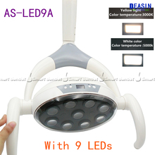 Lámpara dental de buena calidad, 9 LED, con Sensor, luz Oral, temperatura de color ajustable, para unidad Dental, lámpara de cirugía de implante 2024 - compra barato