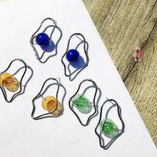 Original Hollow Line Bubble Stud Earrings For Women 2019 Minimalist Candy Color Glass Ball Exaggerated Korean Earrings Bijoux 2024 - buy cheap