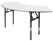 Folding crescent banquet table,Plywood 18mm with PVC(White)top,steel folding leg,2pcs/carton,fast delivery 2024 - buy cheap