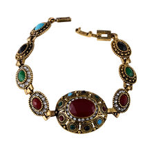 Abalorio Vintage turco para mujer, joyería, cristales de resina Multicolor, pulsera de Color dorado antiguo, accesorios de moda 2024 - compra barato