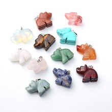 Wholesale 24pcs Carved Bears Health Care Natural Crystal Stone Quartz Stone  Reiki Healing Charm Pendant for Jewelry Making Free 2024 - buy cheap