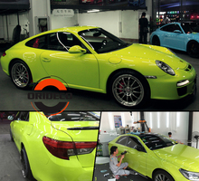 Light Green GLOSSY Vinyl Wrap With 3 Layers Fluorescent Green High Gloss Shiny Car Wraps Film Graphic air Free 1.52*20M/Roll 2024 - buy cheap