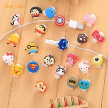 Dehyaton Cartoon Cute Lovely Usb Protector Cable Case Clip For Iphone 6 plus 6s 7plus Cover Winder Cord Protector wire Organizer 2024 - buy cheap