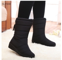 New Winter Women Boots Mid-Calf Down Boots Girls Winter Shoes Woman Plush Insole Female Waterproof Ladies Snow Boots 2024 - buy cheap