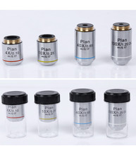 Conjunto completo profesional de lentes de objetivo Infinity, objetivo de microscopio biológico de 195mm, con Plan acromático 4X 10X 40X 100X 2024 - compra barato