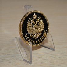1pcs/set. FREE SHIPPING 1901 Nicholas II of Russia Gold plated souvenir Coin Nicholas II 37.5 Roubles Coin 2024 - buy cheap