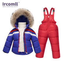 Ircomll Children's Winter Overalls For Girls Boys Thickened Infant Kids Clothing Sets 2PCS Top Coat Cotton Jacket+Overalls Pants 2024 - buy cheap