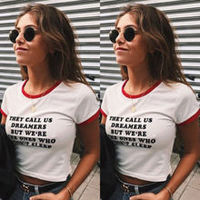 Women Loose Short Sleeve Letters Cotton Casual Shirt Tops Fashion Summer T-shirt female T-shirt for women crop top 2024 - buy cheap