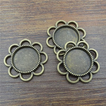 10pcs 14mm Flower Bronze Connectors Necklace Pendant Setting Cabochon Cameo Base Tray Bezel Blank Jewelry Findings&components 2024 - buy cheap