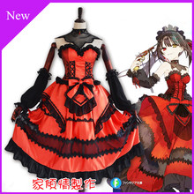 Disfraz de Anime para Halloween y Carnaval, uniforme encantador con fecha de Live Tokisaki, Kurumi, pesadilla, Lolita, envío gratis 2024 - compra barato