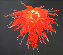 Contemporary Orange Colored Simple Design Murano Glass Art Chandelier 2024 - buy cheap