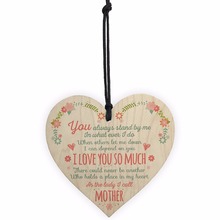 Meijiafei I Love You So Much Mum Mother Daughter Wooden Hanging Heart Plaque Thank You Love Sign 2024 - buy cheap