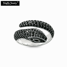 Open-end Black Snake Pave Ring,Europe Style Glam Fashion Good Jewerly For Women,2017  Gift In 925 Sterling Silver,Super Deals 2024 - buy cheap