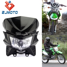 Enduro Black 12V H4 35W Motocross Headlight Fairing Motorbike Headlight Off Road Headlamp Universal For Kawasaki KLX KX  KLR 2024 - buy cheap
