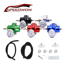 Speedwow alumínio ajustável regulador de pressão de combustível fpr 0-140 psi óleo calibre + mangueira kit universal 2024 - compre barato