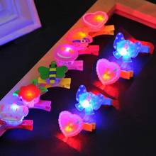 25pcs/lot Blinking Hairpin Soft Rubber Led Cartoon Hair Clip Birthday Party Decoration Light Up Toys Flashing Hair Accessories 2024 - buy cheap