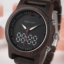 BOBO BIRD-reloj Digital de madera para hombre y mujer, pulsera de cuarzo con pantalla Dual, ideal para regalo, envío directo 2024 - compra barato