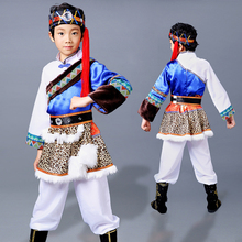 Ancient Traditional Chinese Costume Children Hmong Clothes Girls Folk Mongolian Tu Grassland Dance Suit Classical Stage Costumes 2024 - buy cheap
