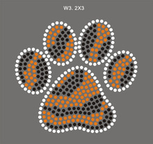 40pcs/lot  Zebra paw print rhinestone transfer motif, hot fix applique, iron on strass, free shipping 2024 - buy cheap