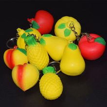 Pineapple Squishy Keychain Antistress Funny Fruit Slow Rising Stress Reliever 2018 New Cute Apple Pear Peach Pumpkin Wholesale 2024 - buy cheap