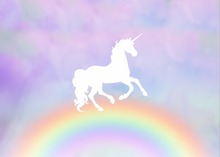 Telón de fondo de vinilo personalizado para fotografía, de 7x5 pies telón de fondo, arcoiris púrpura, unicornio blanco, 150cm x 220cm 2024 - compra barato