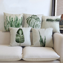 Decorative Pillowcase 45x45cm Tropical Plants Palm Leaves Cactus Print Cushion Cover Square Pillow Case For Sofa Throw Pillow 2024 - buy cheap