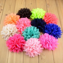 Flores fofas e macias de chiffon com 4 tamanhos, 50 tamanhos, 31 cores, acessórios para cabelo de meninas fh03 2024 - compre barato