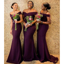 Vestidos de dama de honor 2019 Arabia Africana sin hombros dama de honor Africana espalda para vestido con cremallera vestidos de invitados de boda baratos 2024 - compra barato