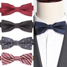 IHGSNMB-pajarita de calidad para hombre y mujer, corbata de Moda a rayas ajustable con diseño de mariposa de doble cubierta, ropa de vestir 2024 - compra barato