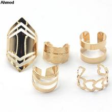 Ahmed Jewelry Fashion High Quality 5Pcs/Sets Gold Color Finger Ring For Woman New Heart Mask Rings Hot 2024 - buy cheap