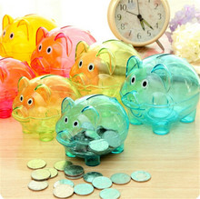 ZTOYL 4 colors coin holder Transparent Plastic Money Saving Box Case Coins Kawaii Cartoon Pig Shaped Piggy Bank 2024 - buy cheap