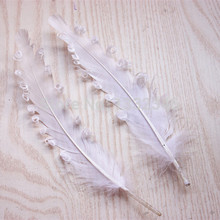 100 PCS/lot of 15-20 cm curl Nagorie goose feather headdress white feathers 2024 - buy cheap