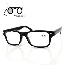 Óculos de leitura feminino e masculino, óculos de vidro preto + 1.00 + 1.50 + 2.00 + 2.50 + 3.00 + 3.50 + 4.00 2024 - compre barato