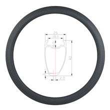 385g 42mm asymmetric tubeless U shape road disc carbon rim 700c clincher offset disk wheel 12K matte glossy 20 24 28 32 36 Holes 2024 - buy cheap