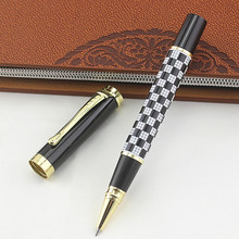 Jinhao 500 Chessboard Ручка-роллер Роскошная золотая шариковая ручка с зажимом 0,7 мм черная заправка металлические шариковые ручки Бесплатная доставка 2024 - купить недорого